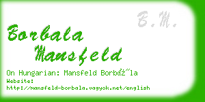 borbala mansfeld business card